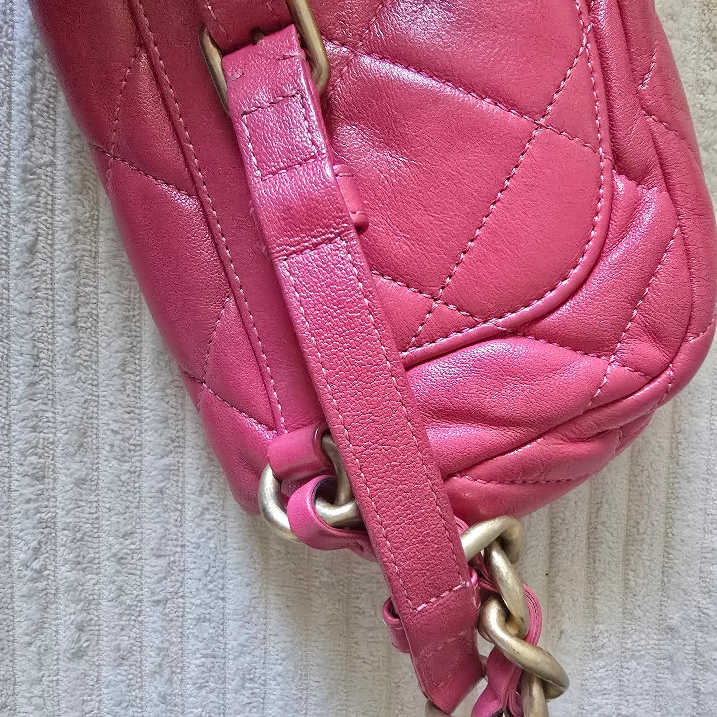 Chanel 19 Pink Quilted Lambskin Leather Waist Bag