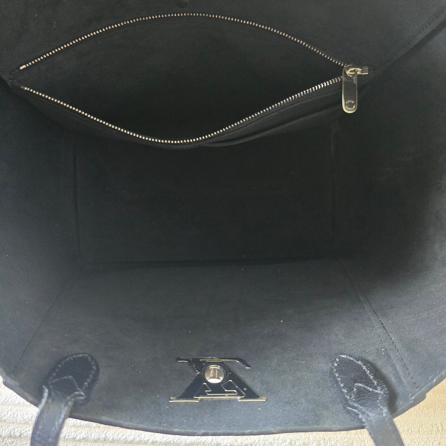 Louis Vuitton Lockme Cabas Python Leather Tote Bag Black/Natural Exotic