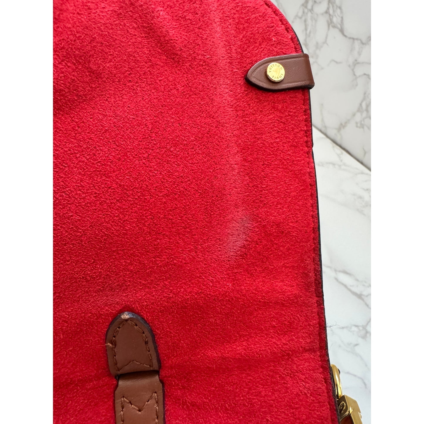 Louis Vuitton Monogram Vaugirard PM Brown Red Crossbody Bag