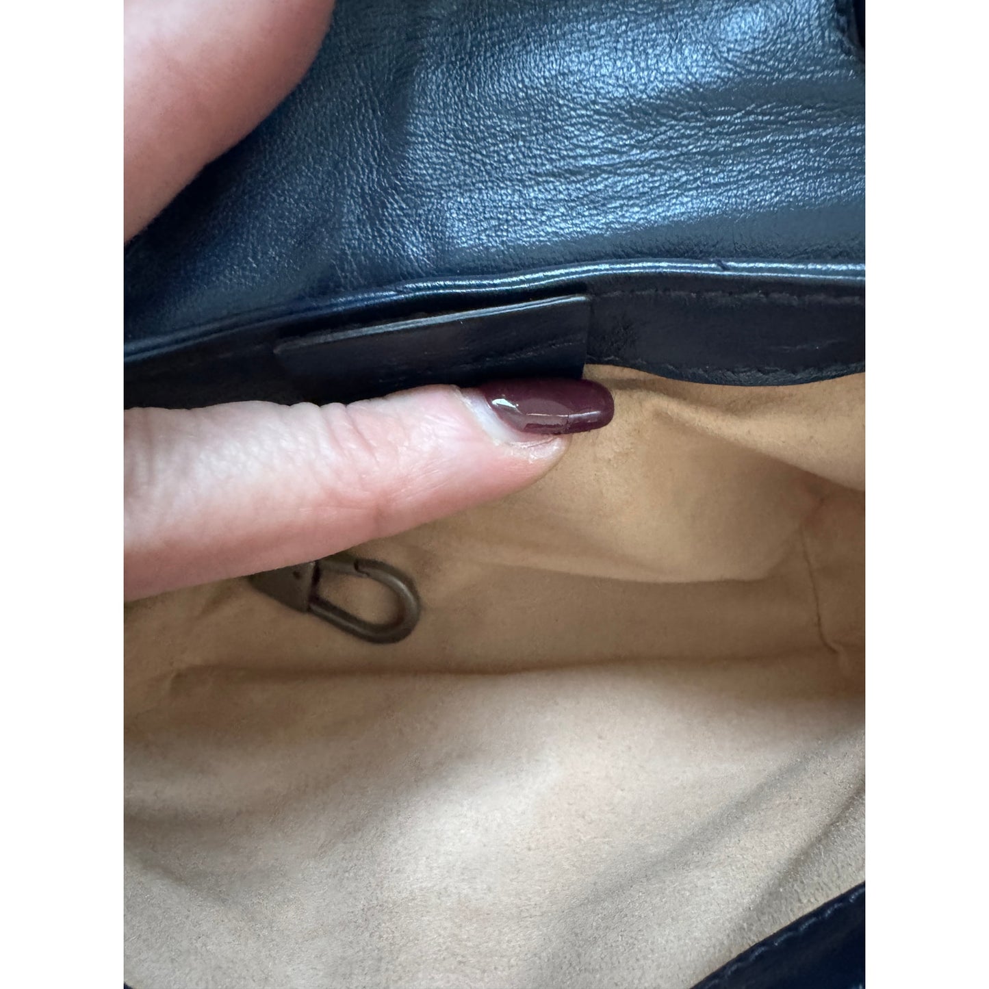 Gucci GG Marmont Torchon Super Mini in NavyWith White Piping