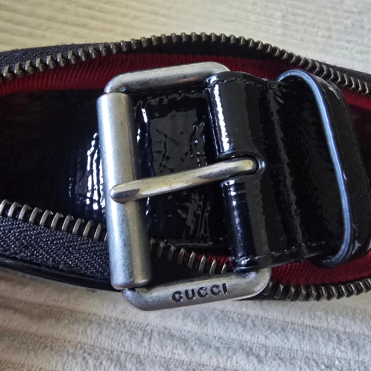 Gucci Game Patch Logo Belt Bag Black/Yellow Size 80/32