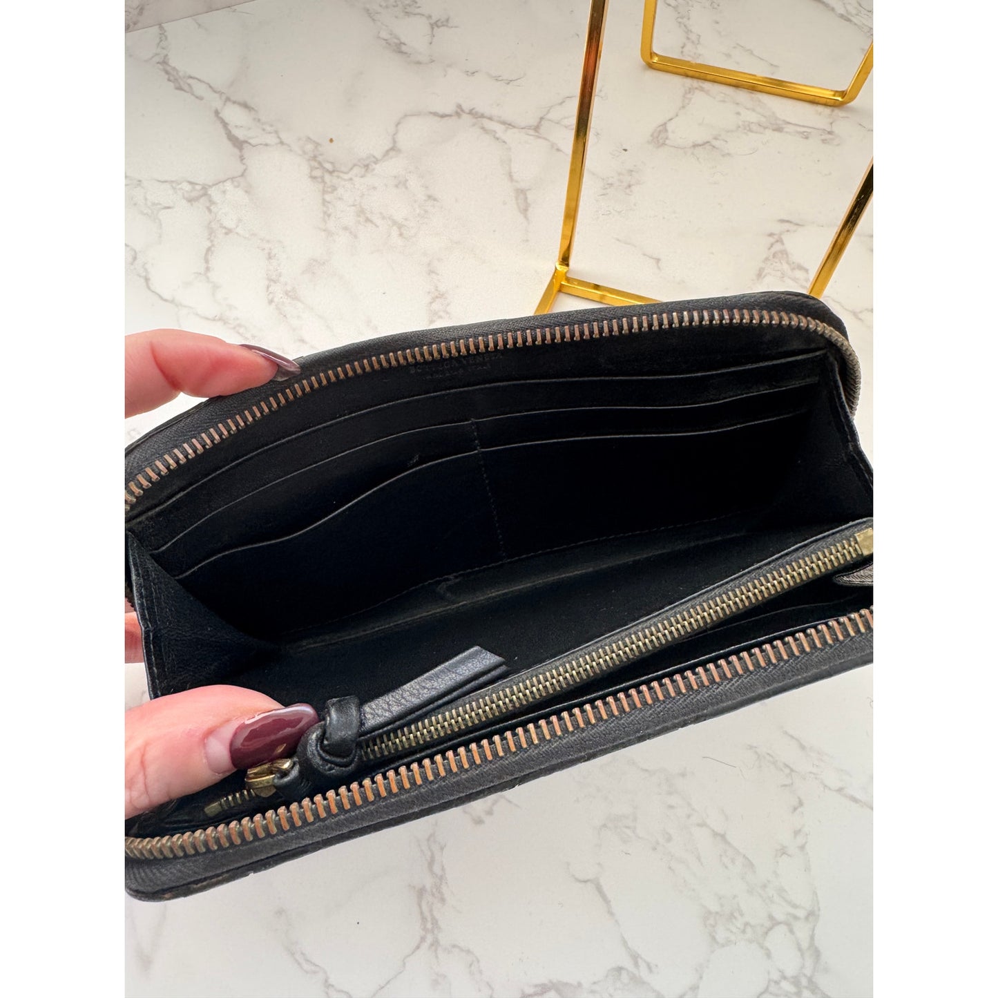 Bottega Veneta Intrecciato Black Long Wallet