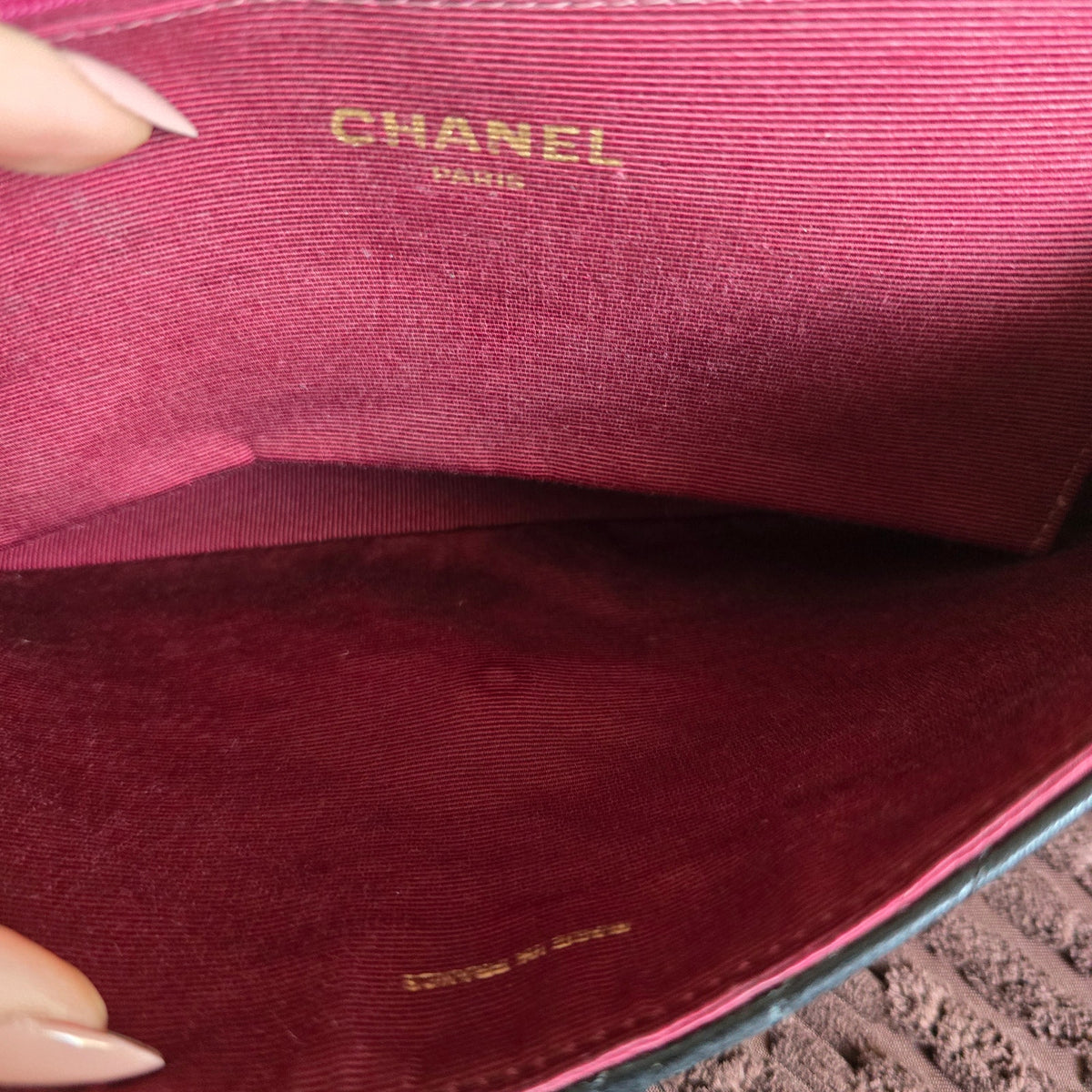 CHANEL Vintage Black Lambskin Diagonal Stitch Chain Flap Bag GHW
