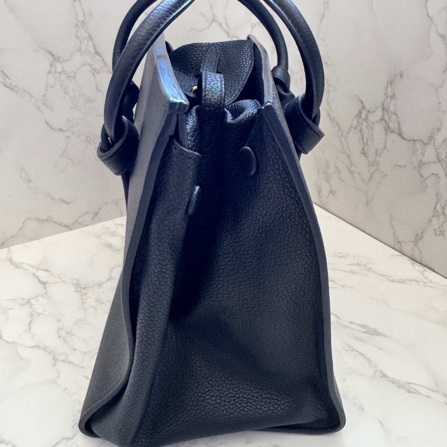 Authentic Celine Black Leather Tie Knot Tote