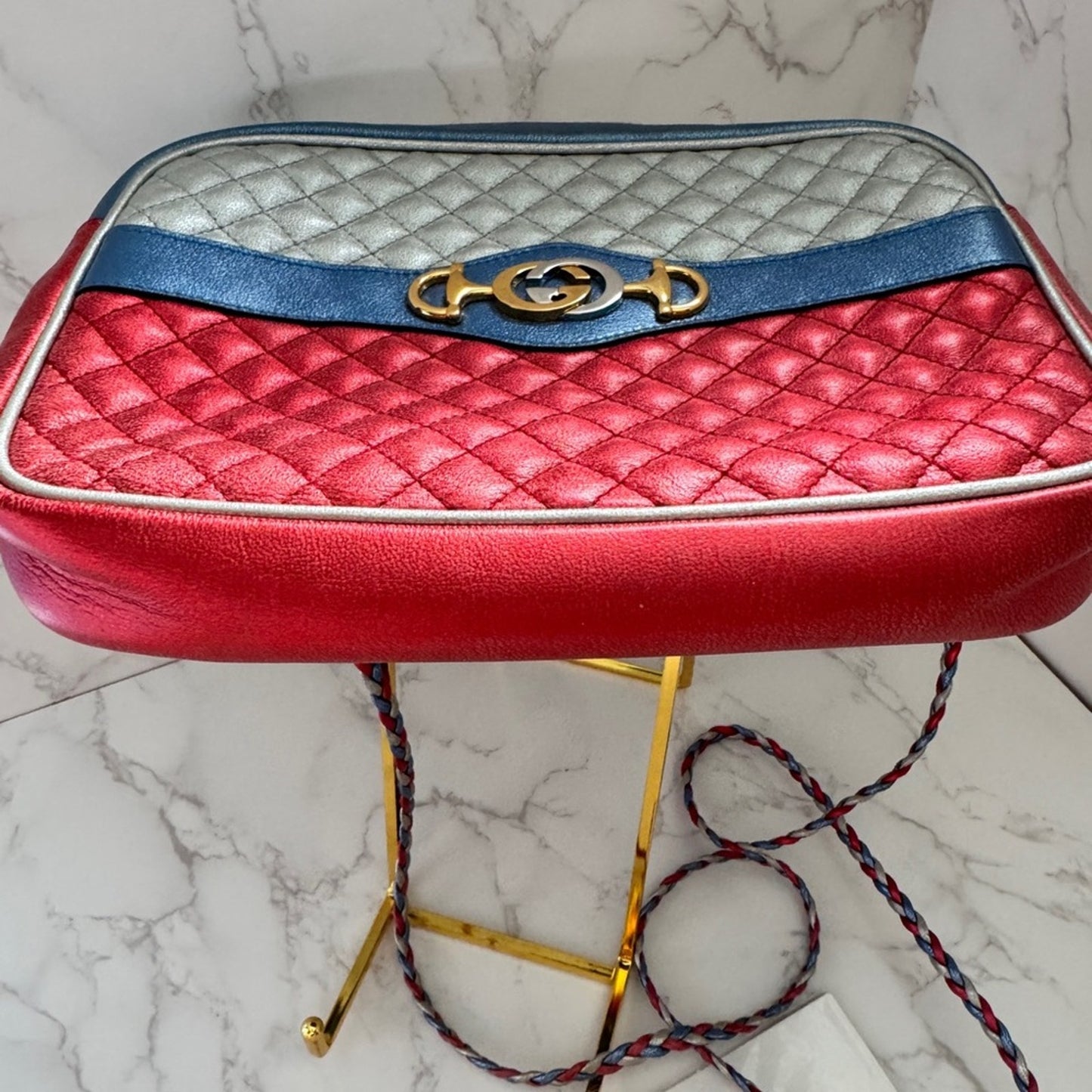 Gucci Laminated Nappa Trapuntata Zumi Shoulder Bag
