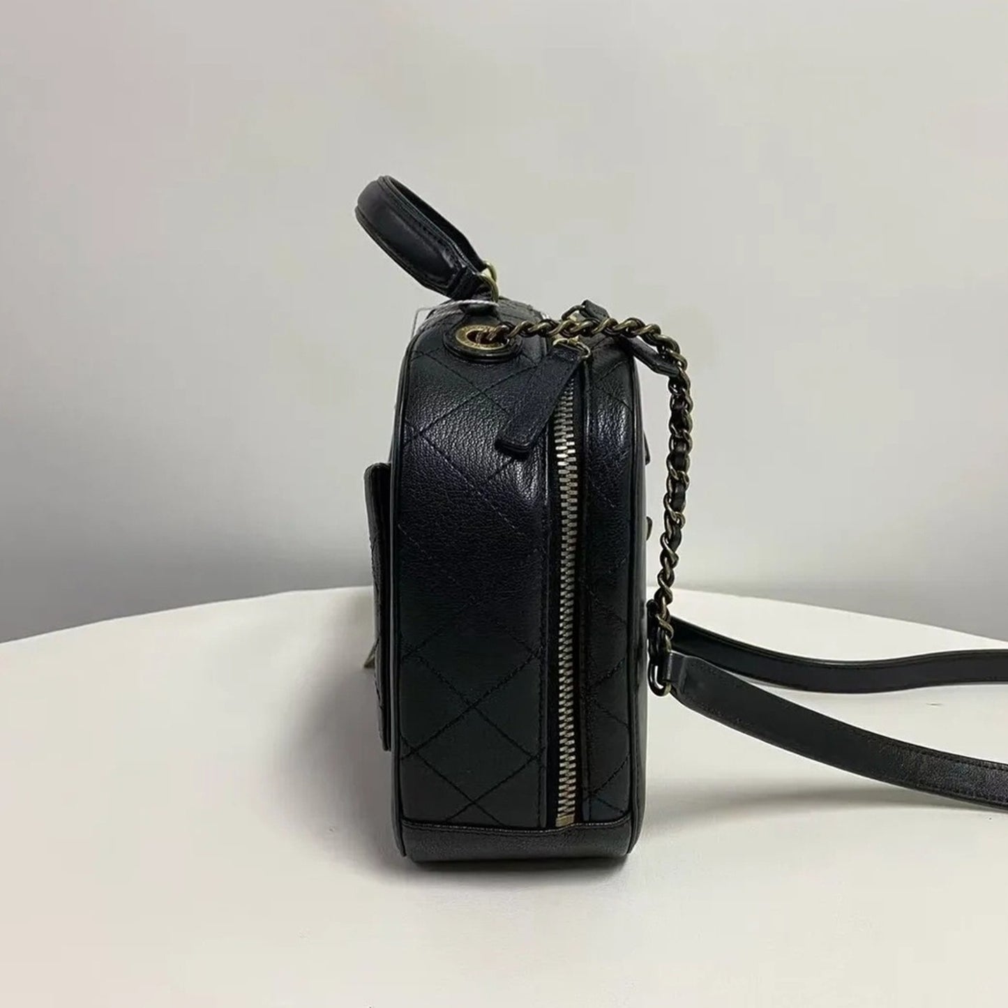 Chanel Coco Curve Vanity Case in Black with Gold Accents