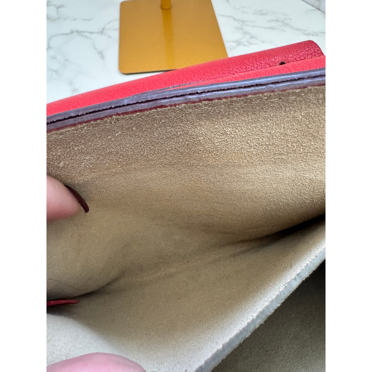 Chloe Drew Leather Saddle Crossbody Bag in Red
