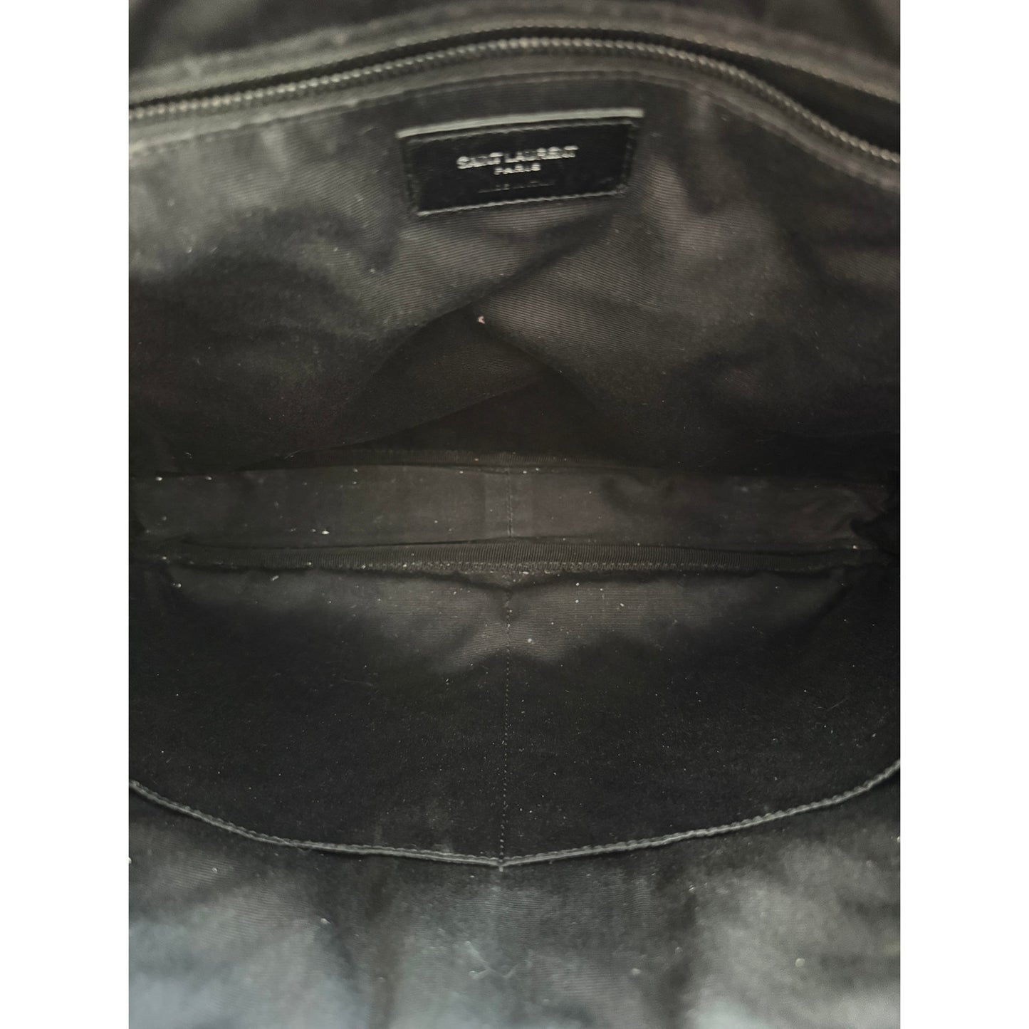 Yves Saint Laurent Large Lou Camera Bag in Black Chevron Calfskin