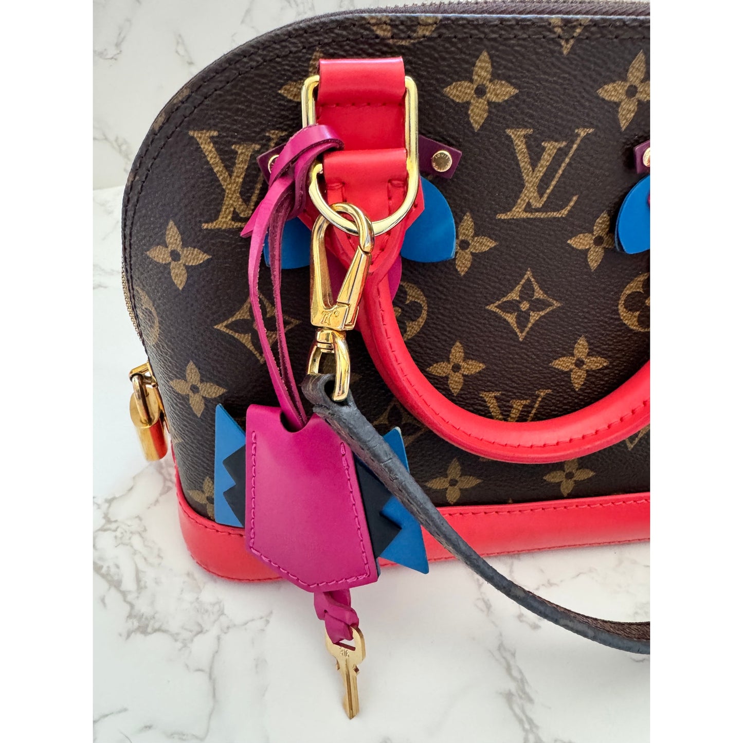 Stunning LV Alma Totem BB Flamingo Limited Edition Bag