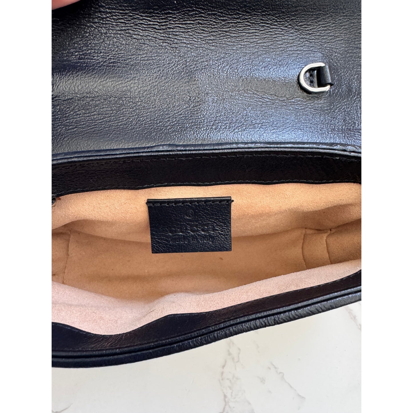 Gucci GG Marmont Super Mini Blue Chain Bag