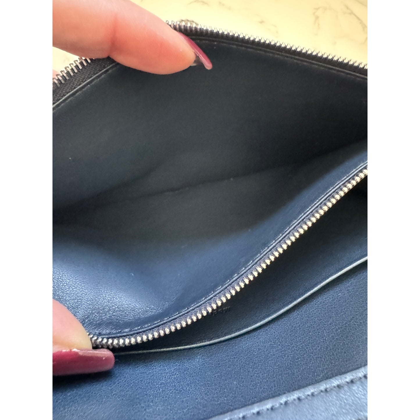 Celine Frame Evening Clutch on Chain Black or Navy Blue/Brown