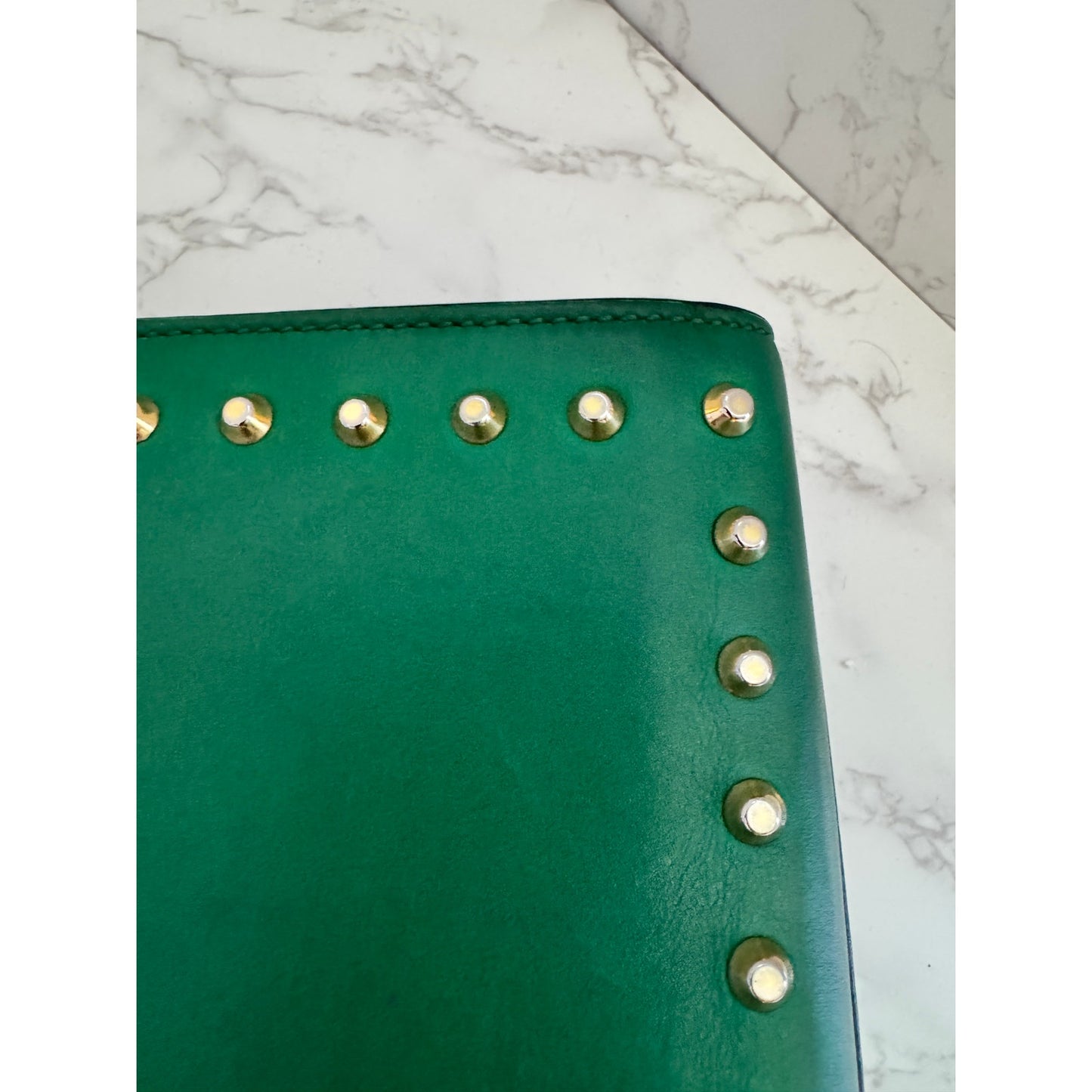 Gucci Green Pearl Studded Padlock Bag in Calfskin Leather