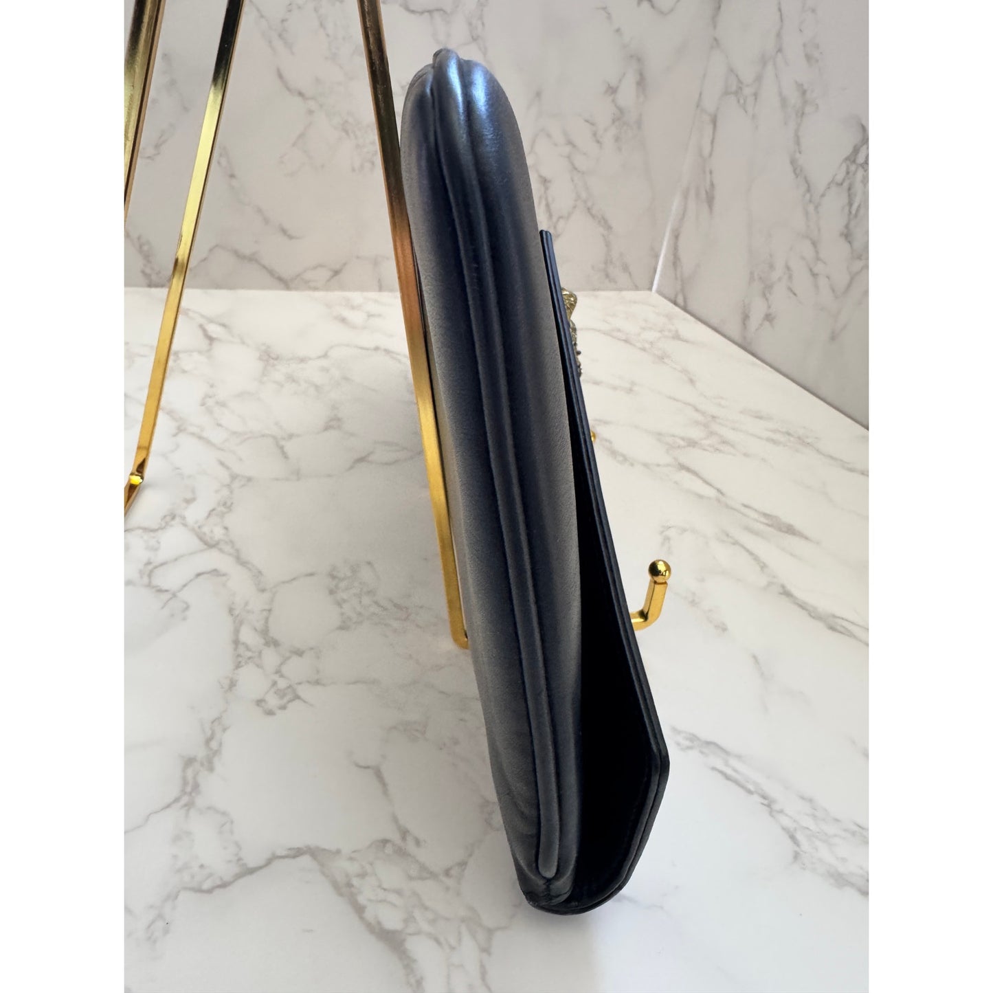 Gucci Rajah Broadway Clutch in Black Leather