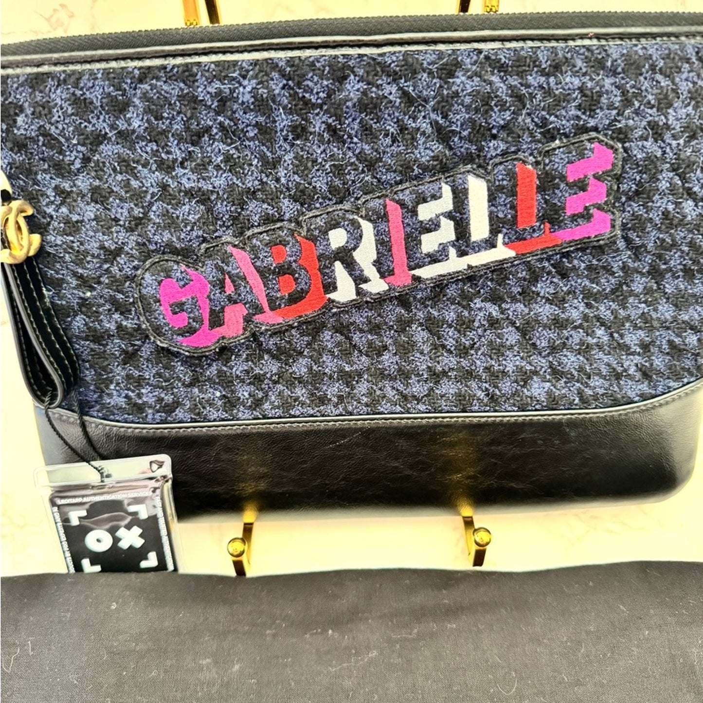 Chanel Gabrielle clutch in quilted tweed and calfskin leather