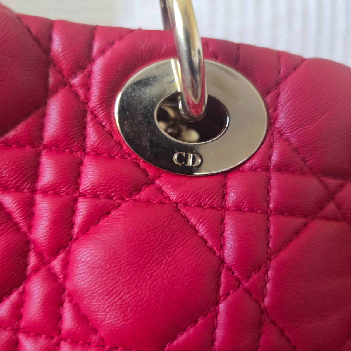 Christian Dior Large Dior Soft Cannage Red Lambskin Shopping Tote
