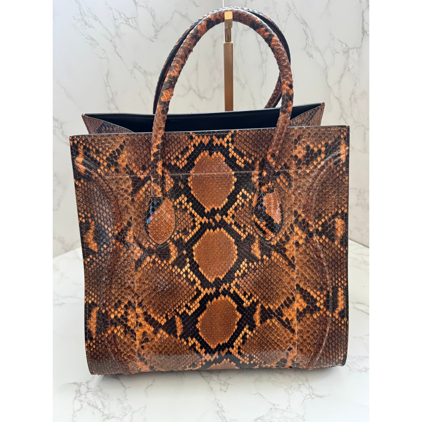 Exotic Celine Phantom Tote in Brown Python