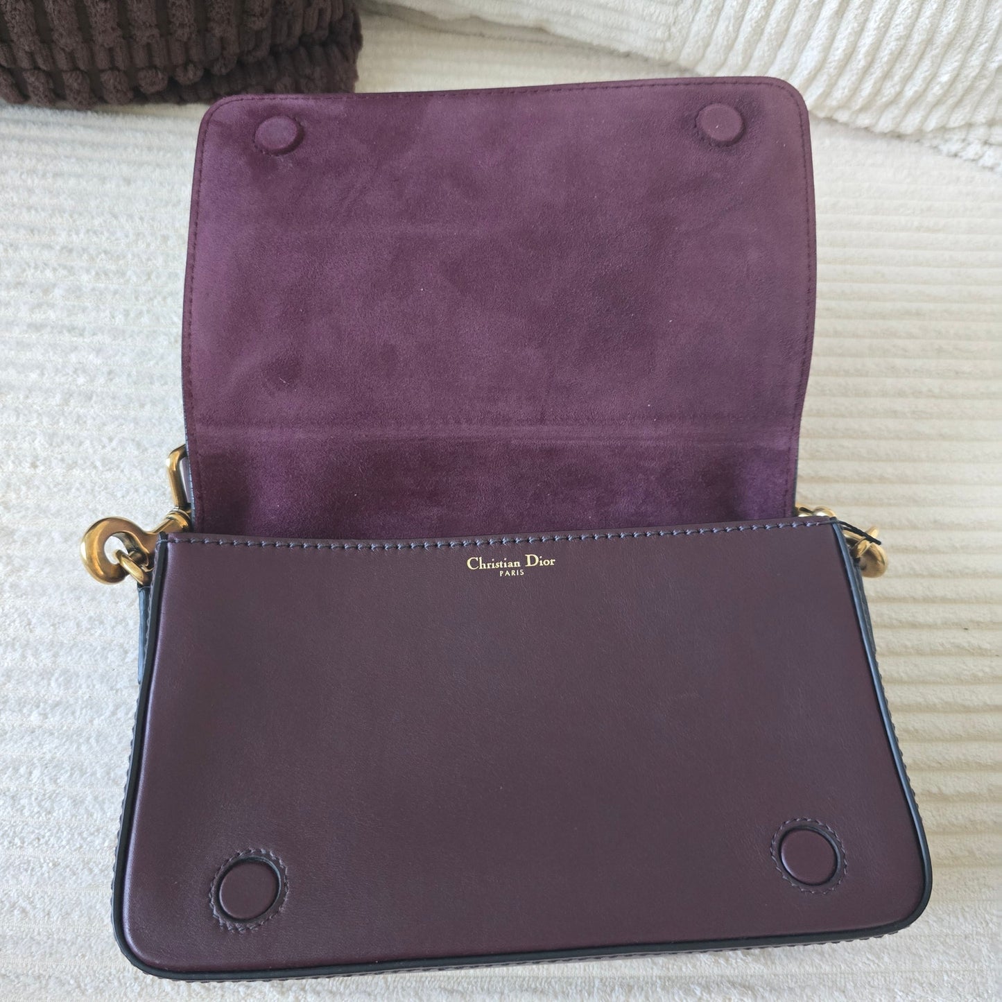 Christian Dior J'Adior Flap Bag Medium Burgundy Amaranth Leather Gold