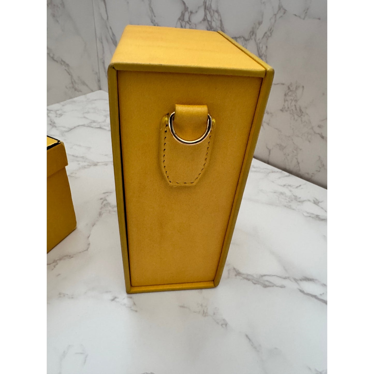 Fendi Vitello Yellow Leather Vertical Box Bag