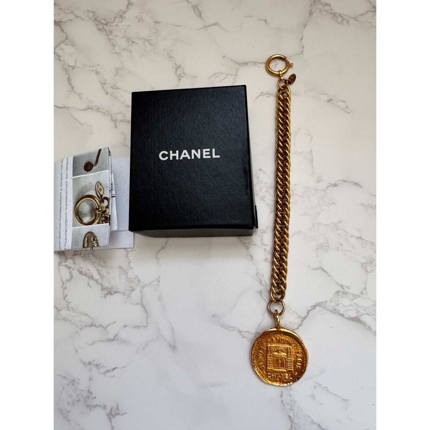 Chanel 31 Rue Cambon Paris Round Charm Chain Bracelet