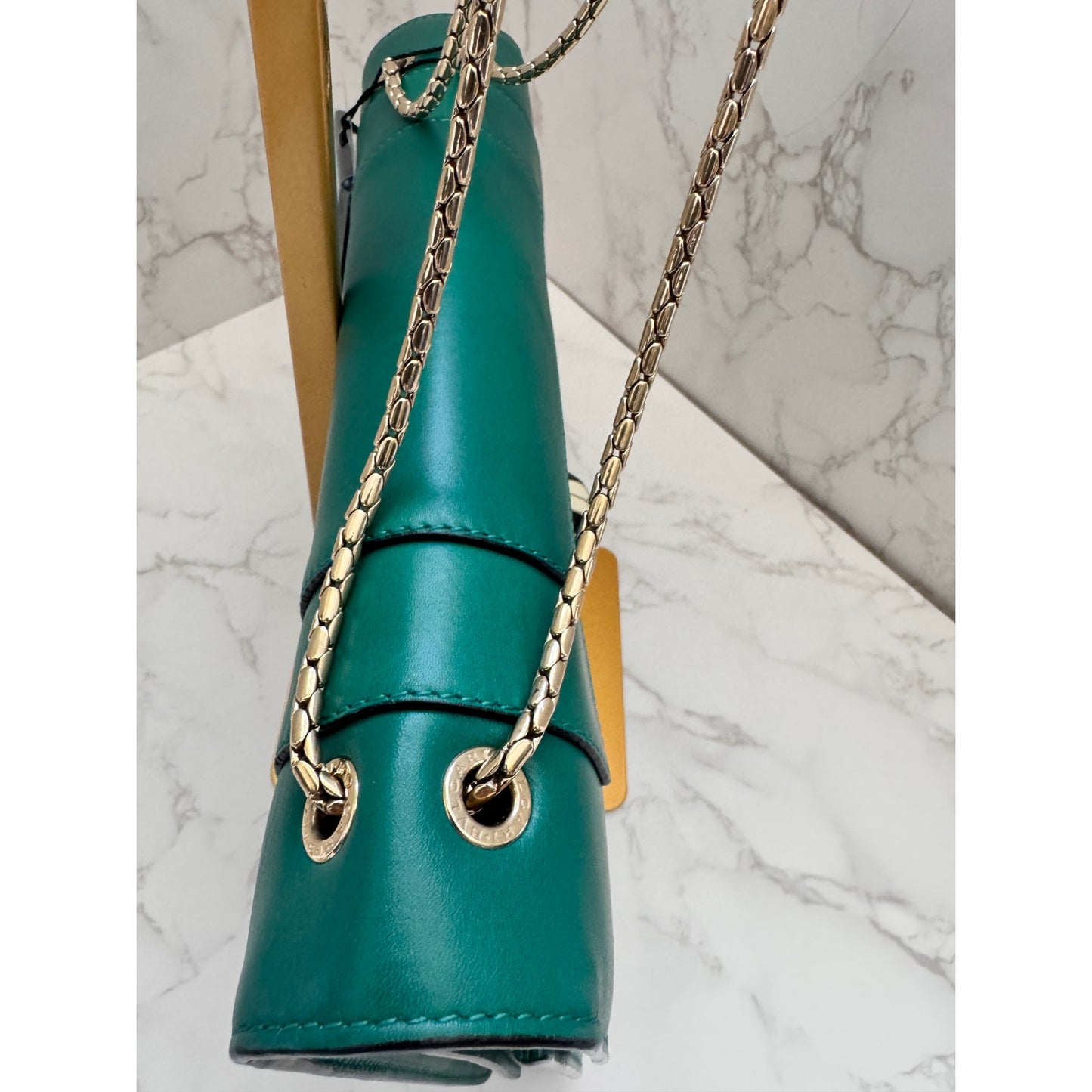 Bvlgari Serpenti Forever Bag in Green Teal with Purple Interior