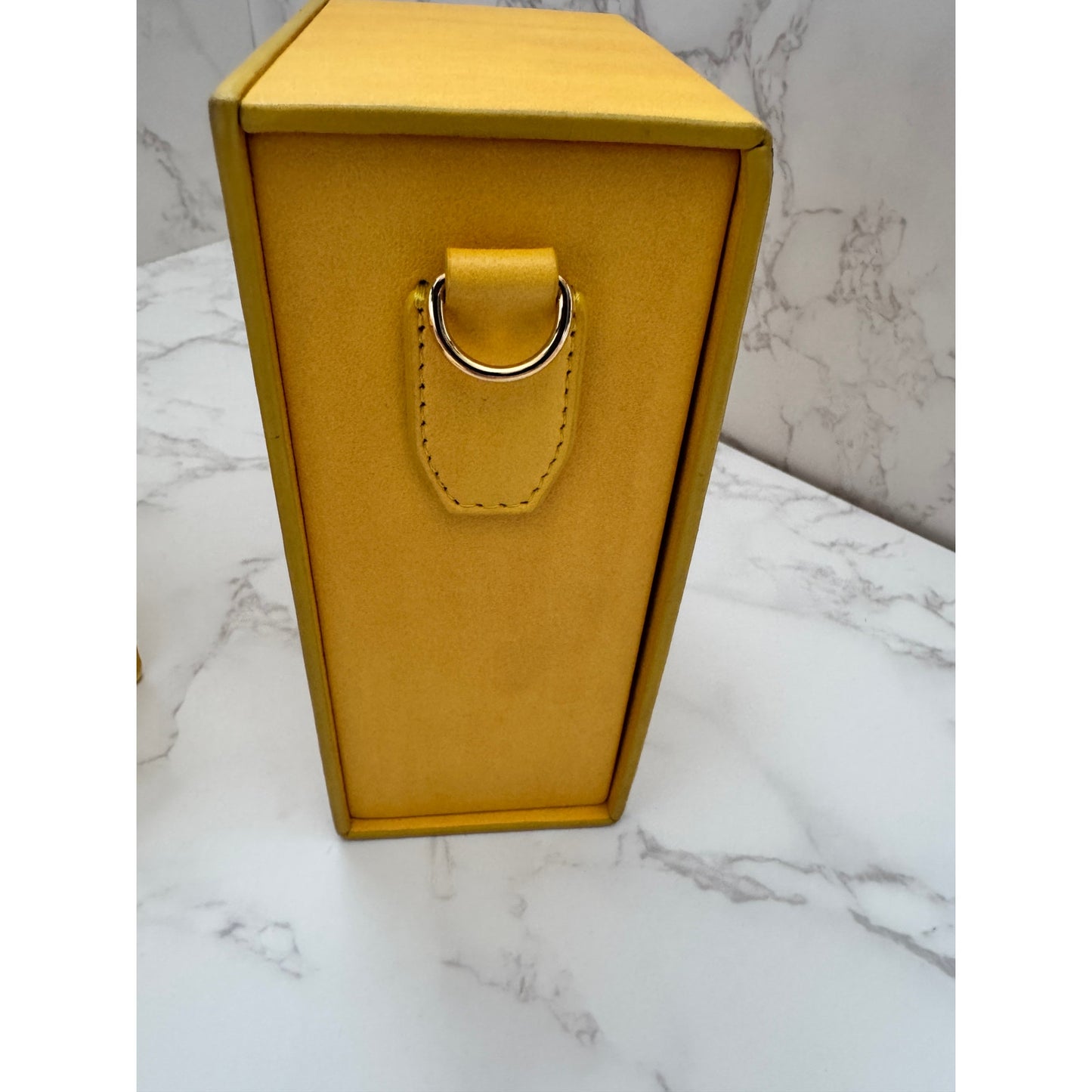 Fendi Vitello Yellow Leather Vertical Box Bag