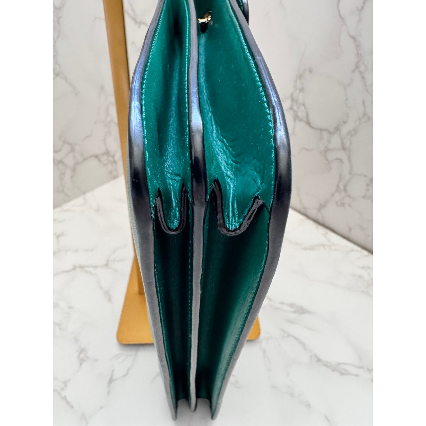 Bvlgari Serpenti Forever Bag in Green Teal with Purple Interior
