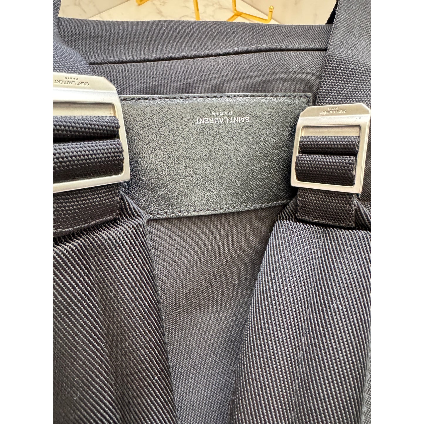 Saint Laurent Canvas City Studded Backpack
