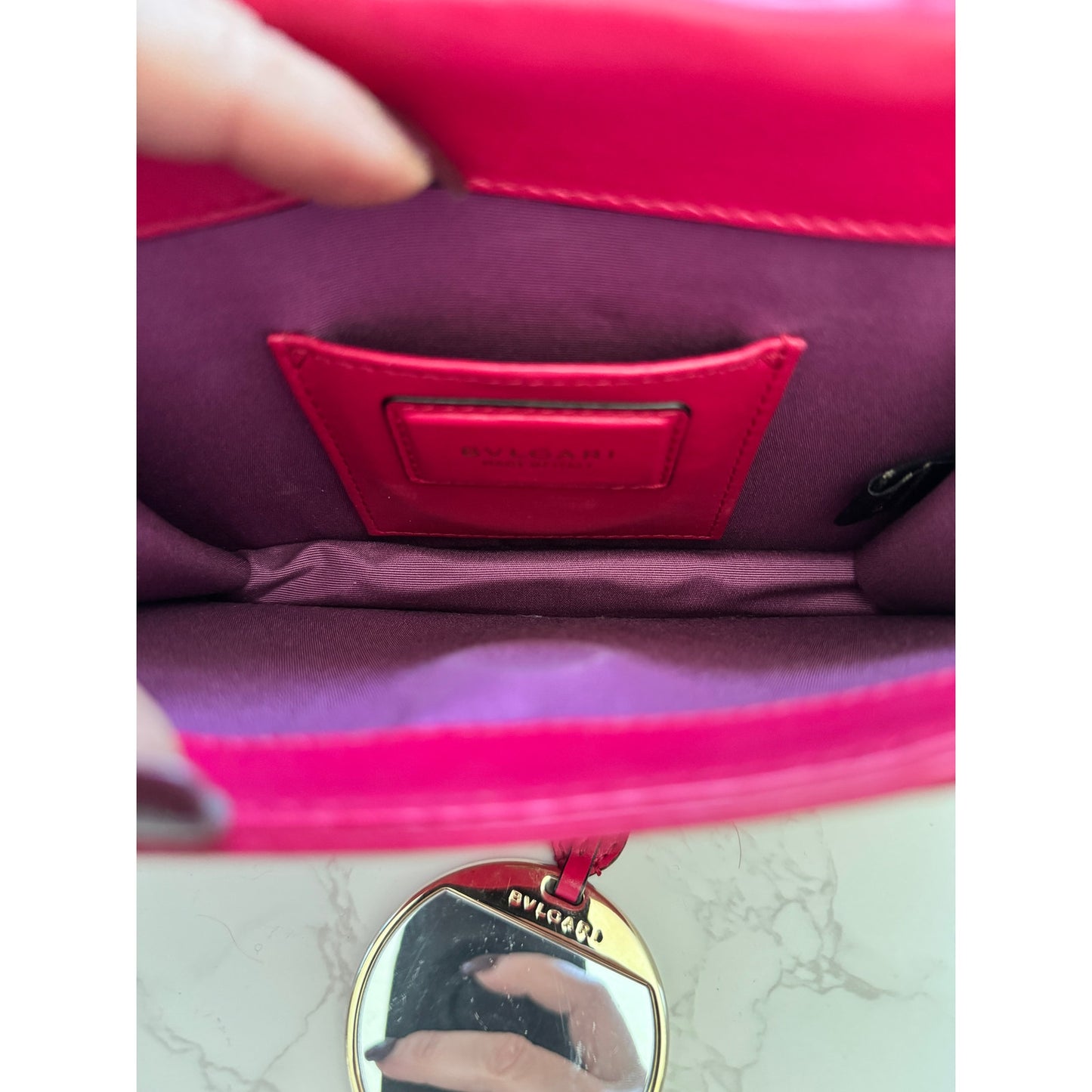 Bvlgari Serpenti Forever Dark Pink Chain Shoulder Bag