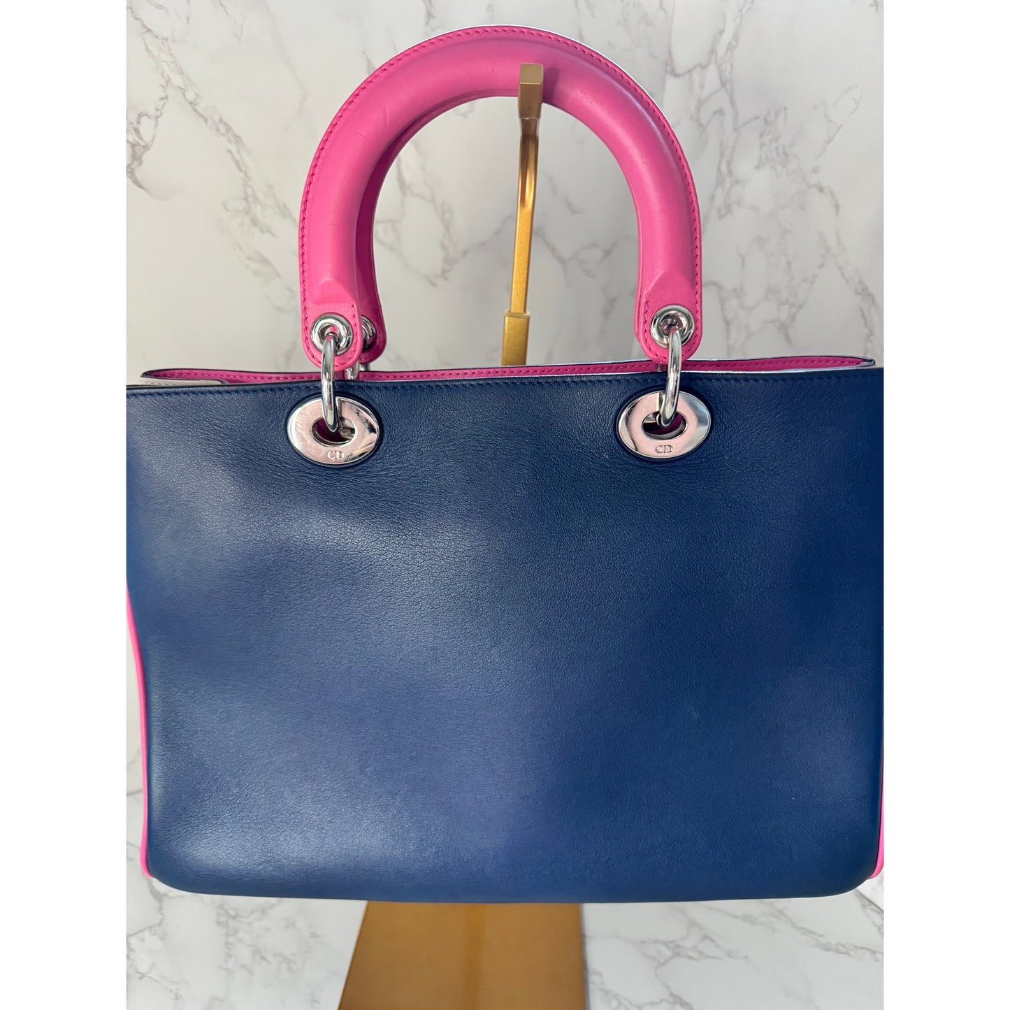 Christian Dior Diorissimo Bag with Strap Blue/Pink