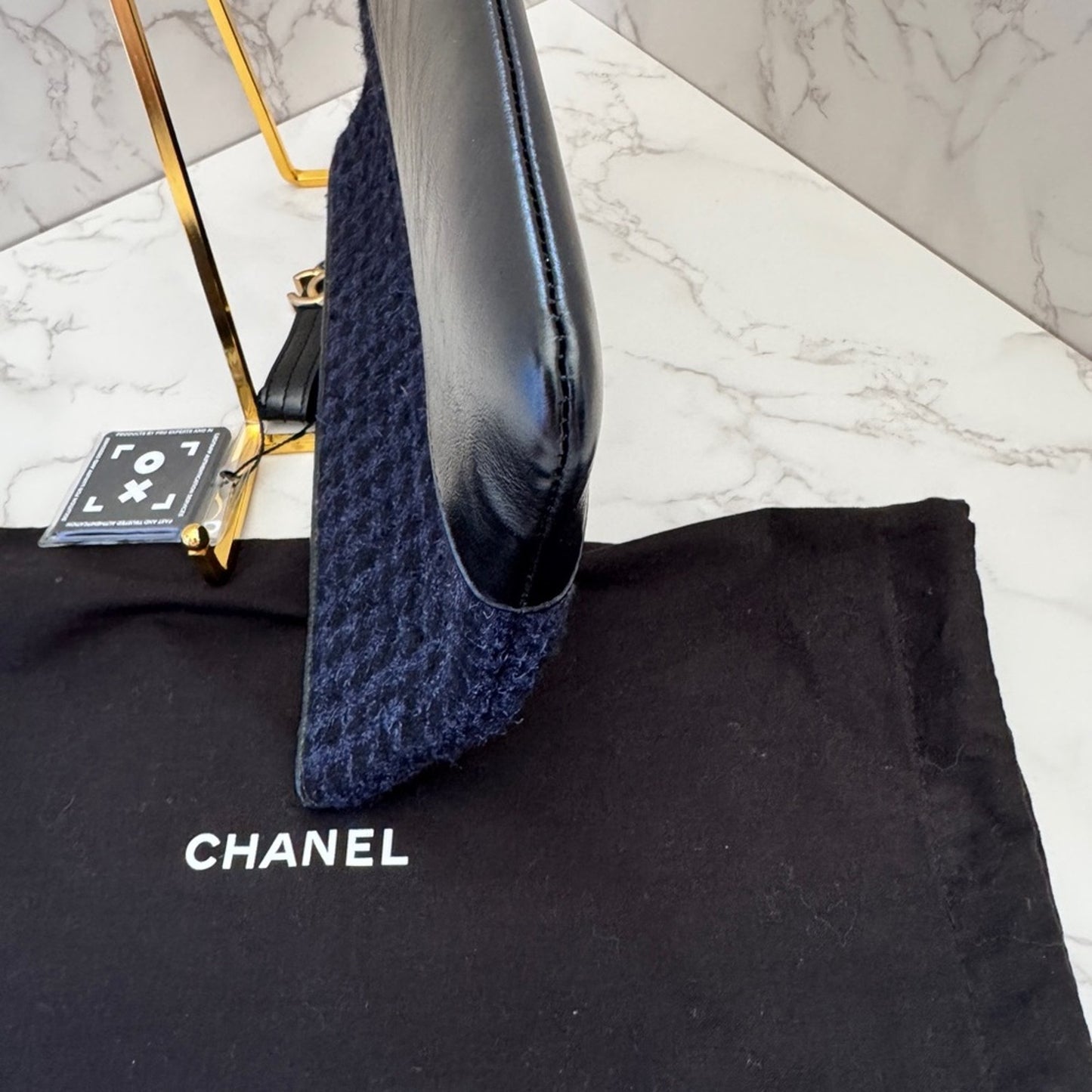 Chanel Gabrielle clutch in quilted tweed and calfskin leather