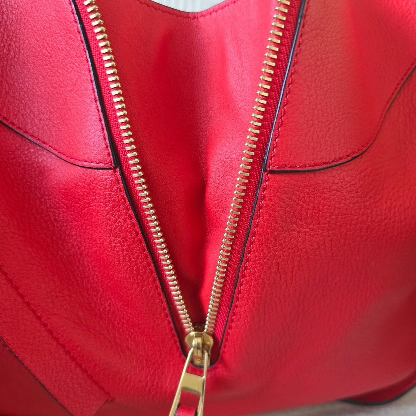 LOEWE Small Hammock Bag Scarlet Red Grained Leather Crossbody Tote