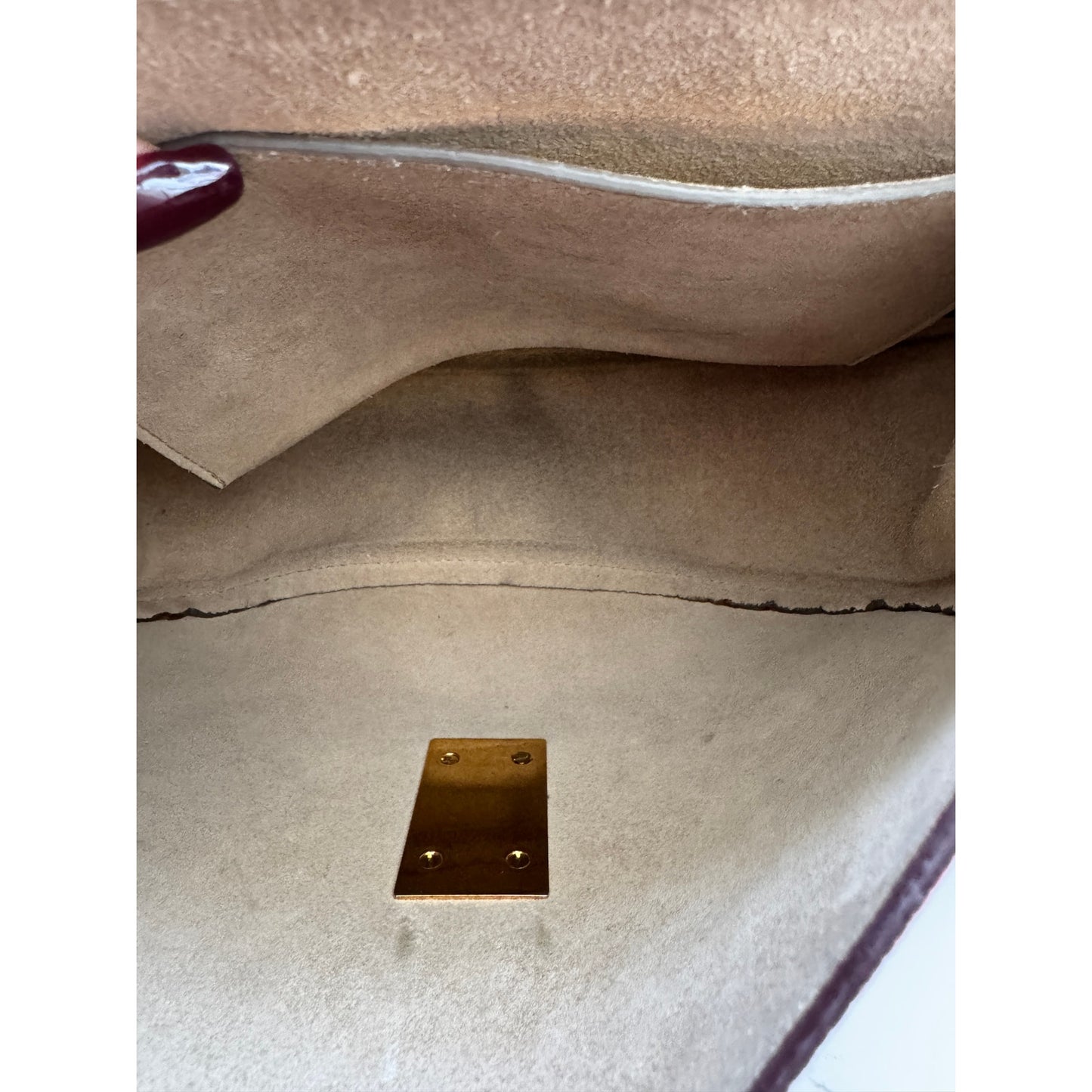 Chloe Drew Leather Saddle Crossbody Bag in Red