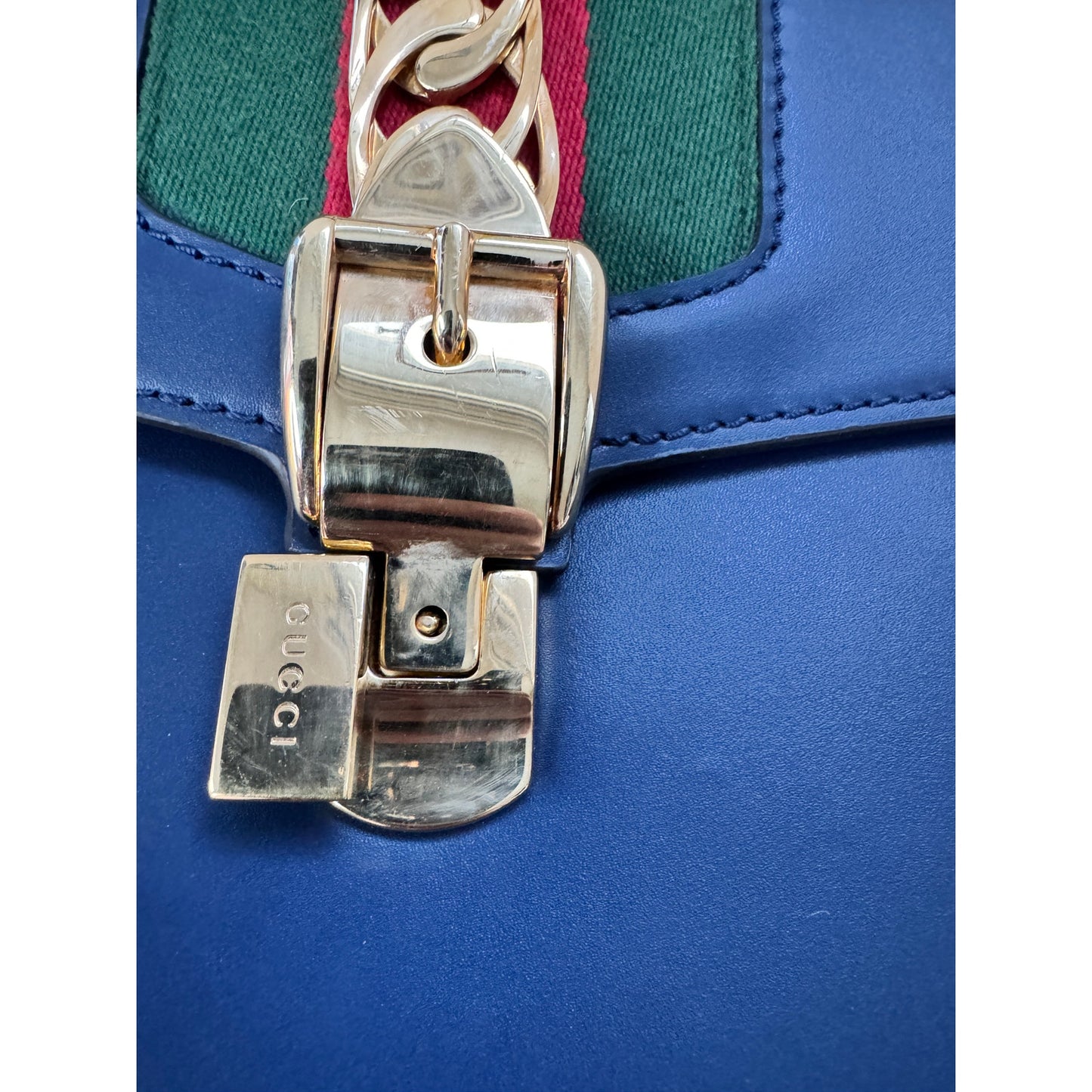 Gucci Sylvie Top Handle in Navy