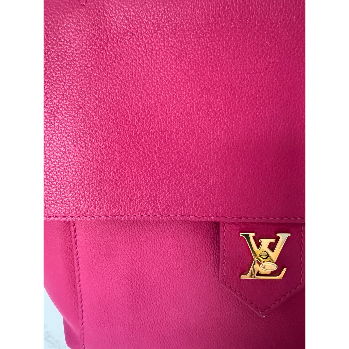 LV Lockme PM Handbag in Fuchsia and Black Top Handle