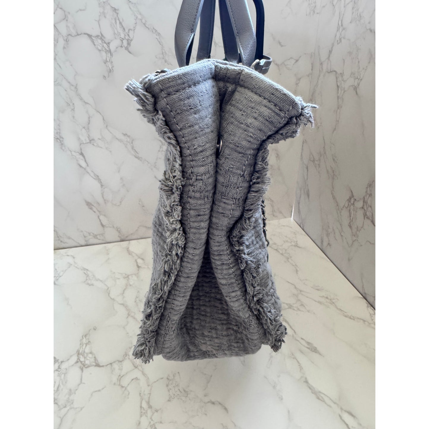 Chanel Deauville Tote in Quilted Canvas & Fringe
