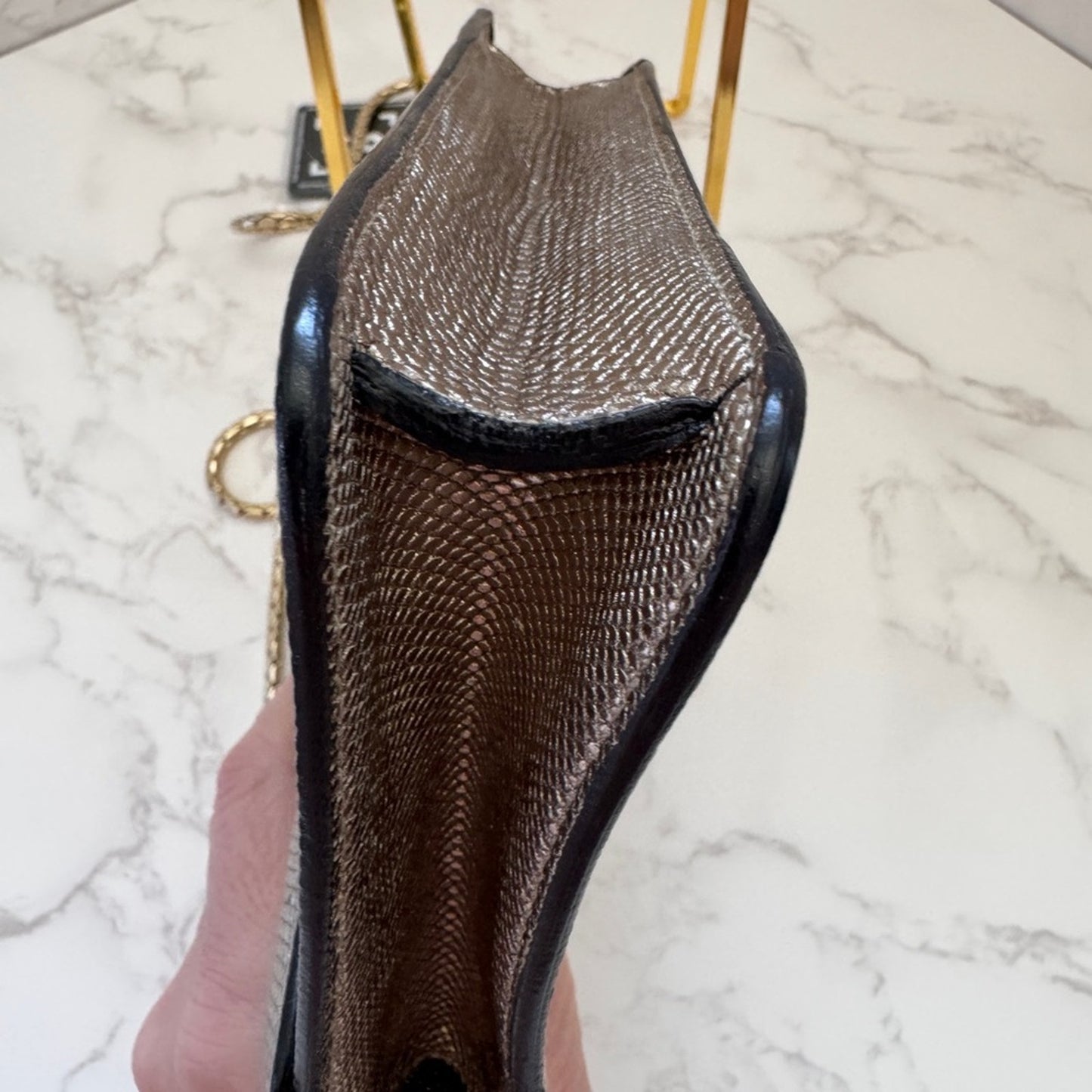 Bvlgari Serpenti Limited Edition Forever Bag in Metallic Leather.