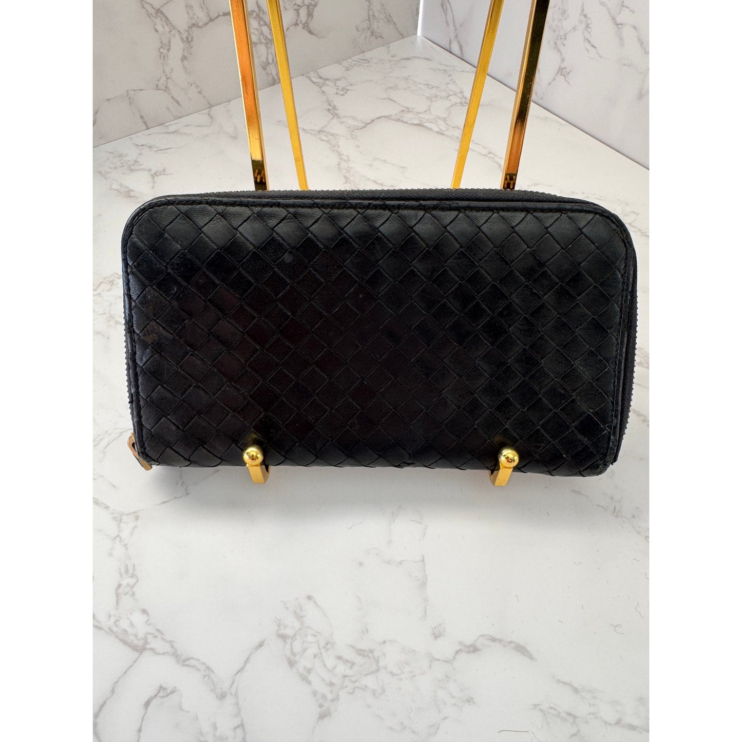 Bottega Veneta Intrecciato Black Long Wallet