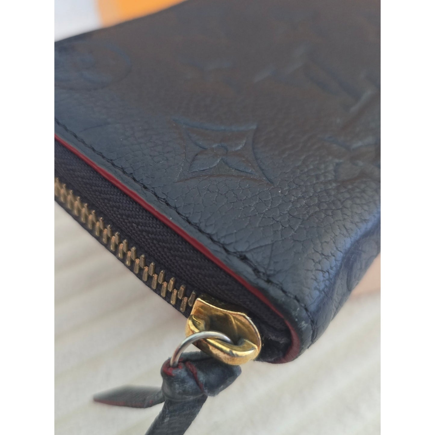 Louis Vuitton Zippy Wallet Empreinte Marine Rouge Navy Red Box, Dust Bag, Bag