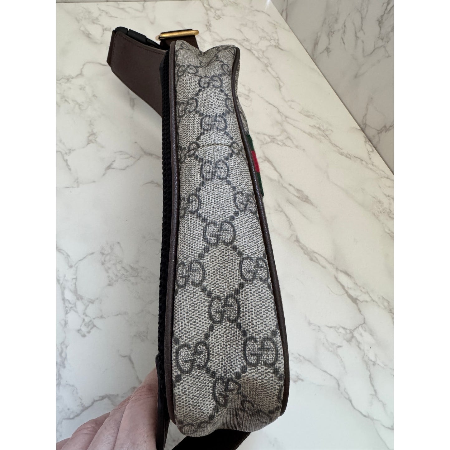 Brown GG Supreme Canvas Ophidia Belt Bag