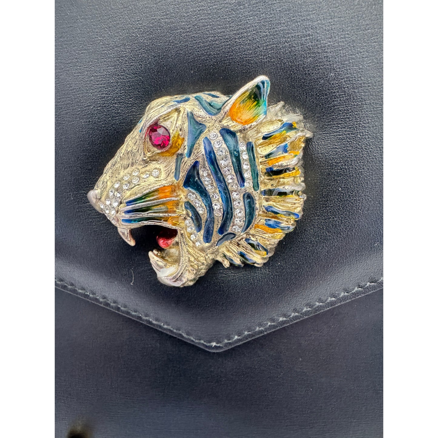 Gucci Rajah Broadway Clutch in Black Leather