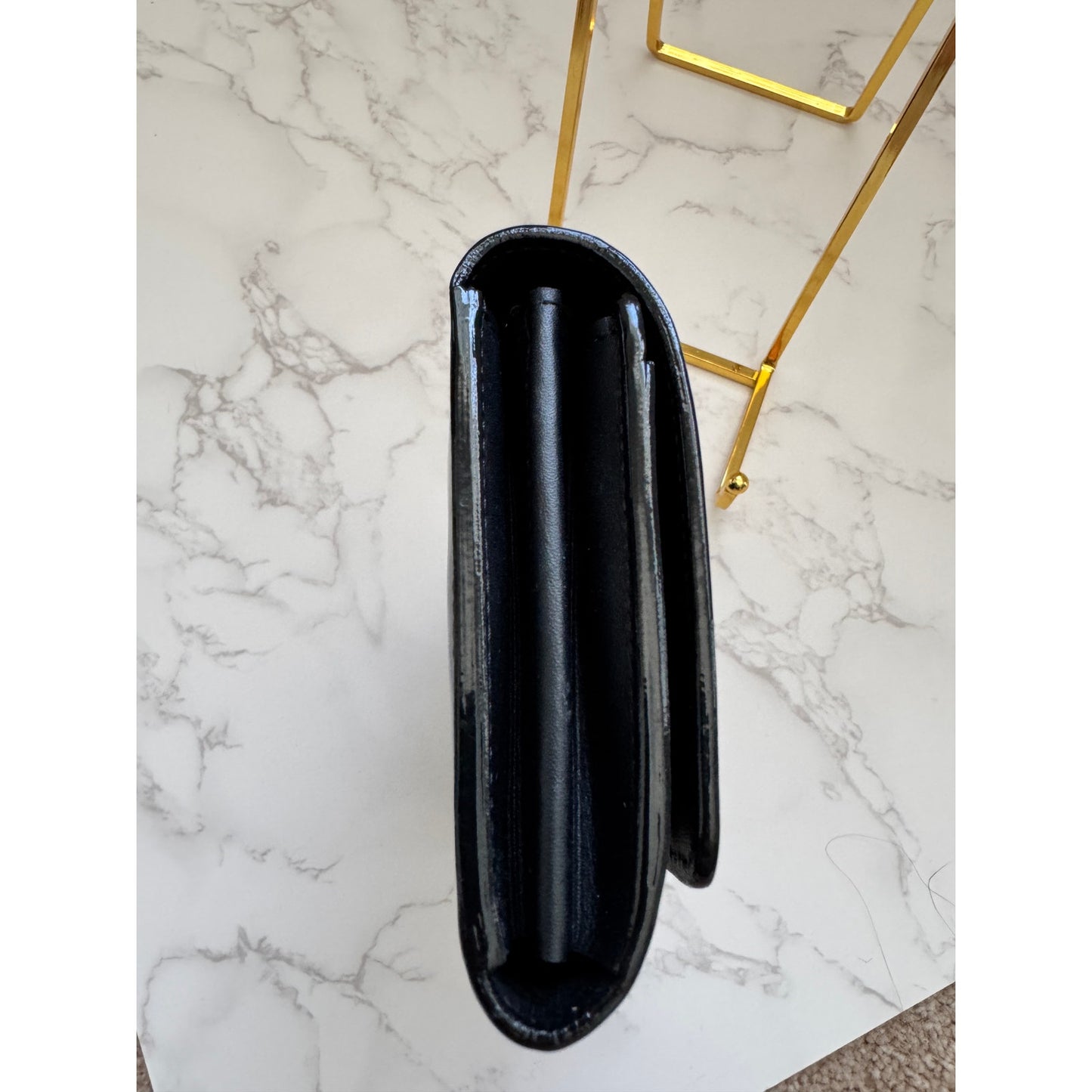 Louise Vuitton Louise Clutch in Black Vernis Patent Leather