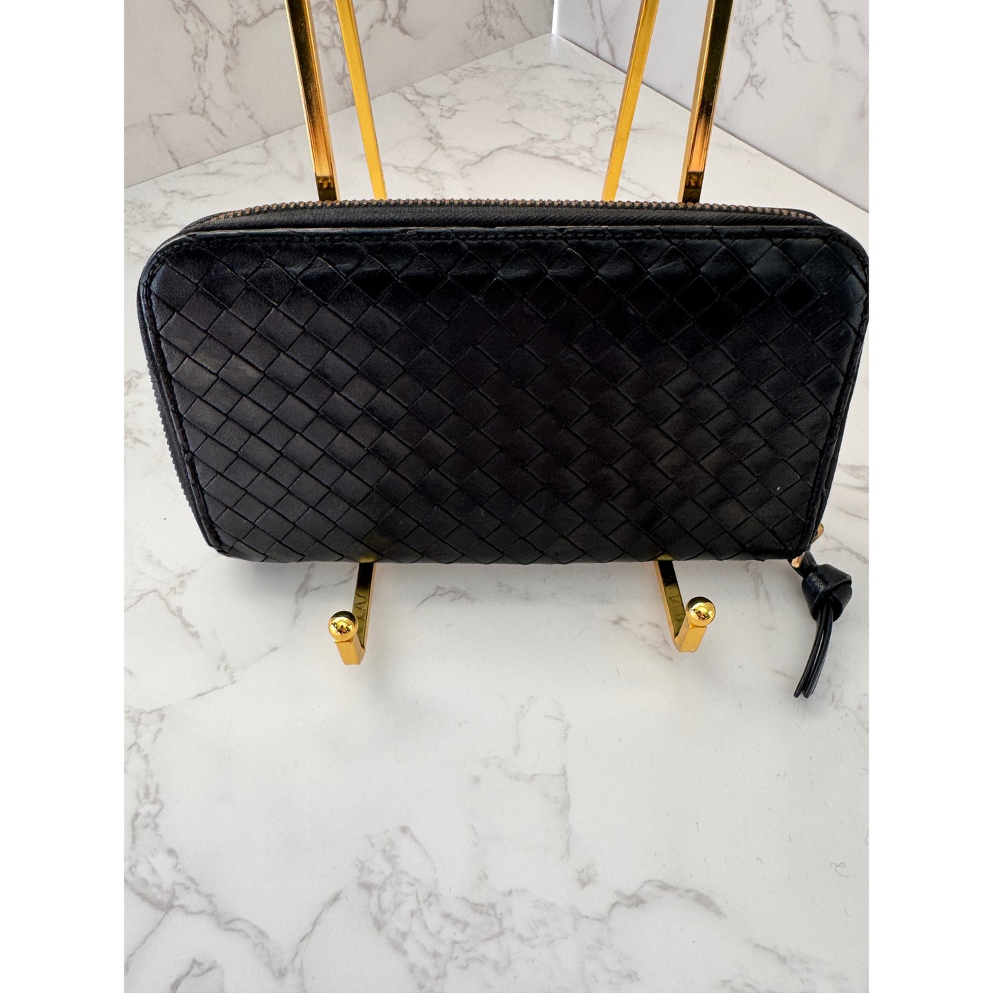 Bottega Veneta Intrecciato Black Long Wallet