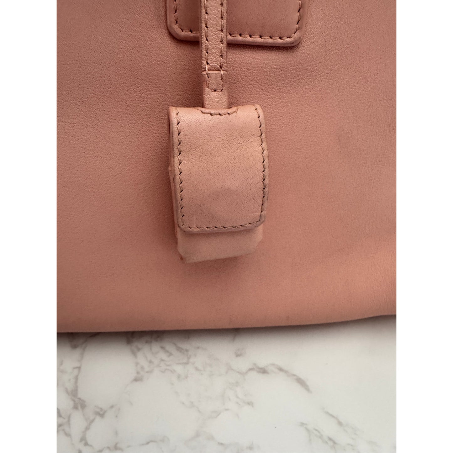 Saint Laurent Blush Calfskin Sac De Jour Tote Bag