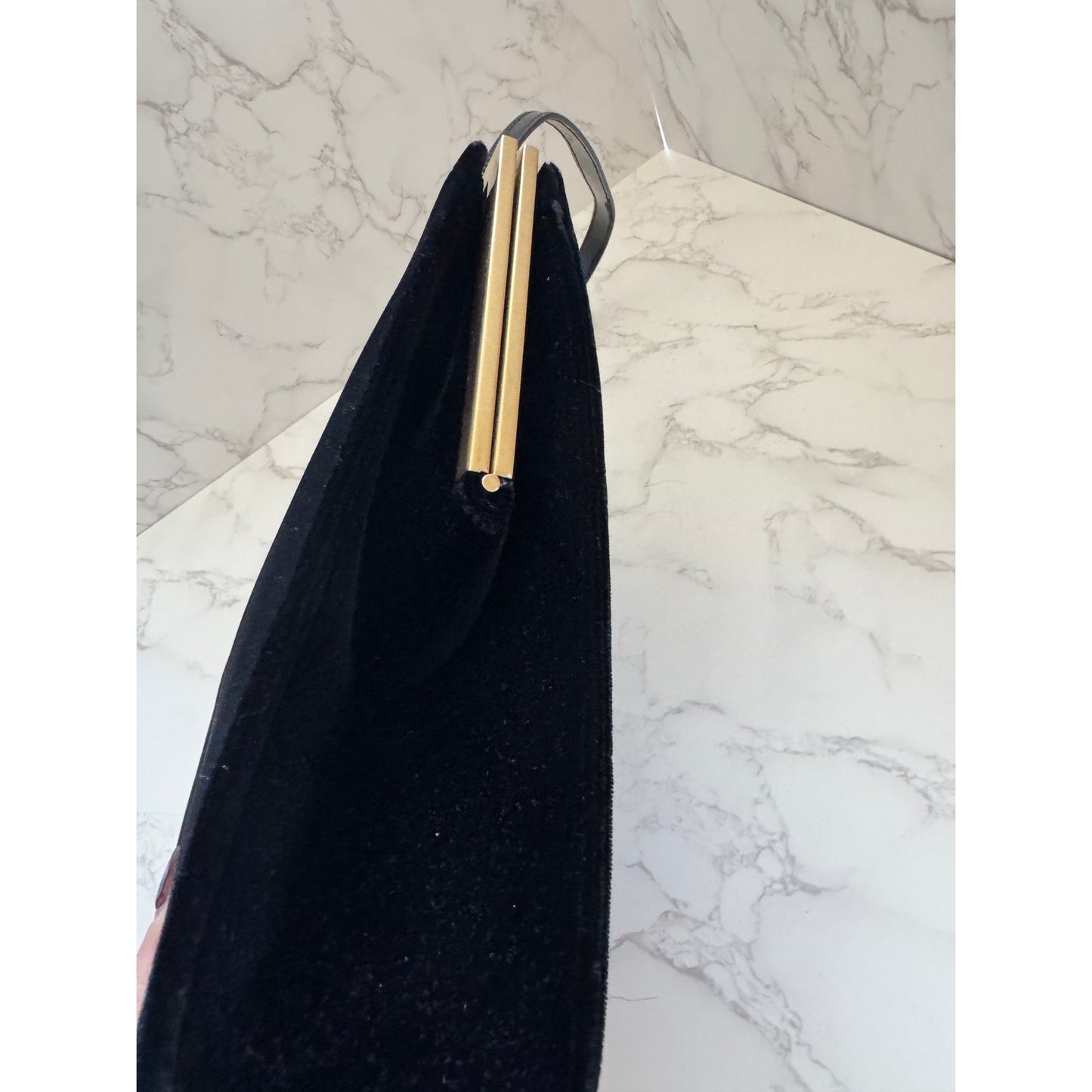 Yves Saint Laurent Le Anne-Marie Shoulder Bag in Black Velvet