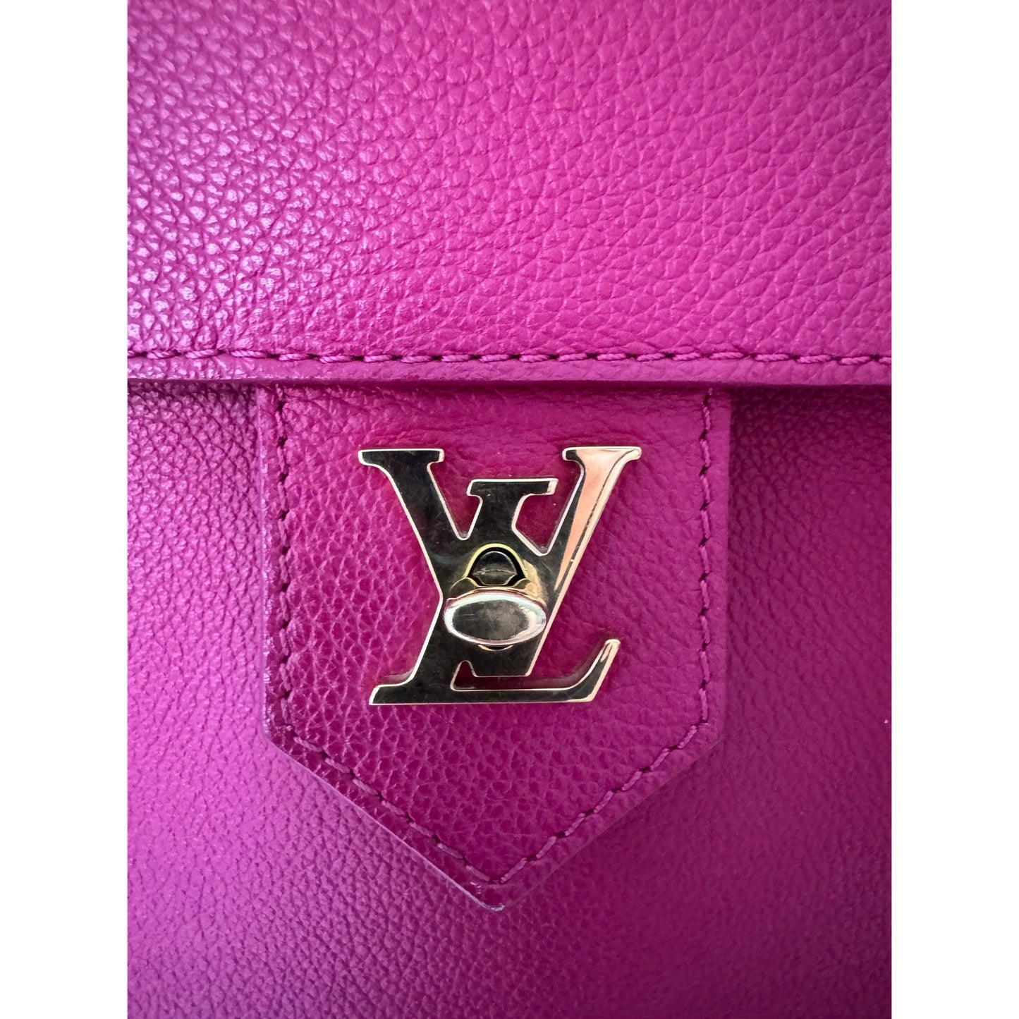 LV Lockme PM Handbag in Fuchsia and Black Top Handle