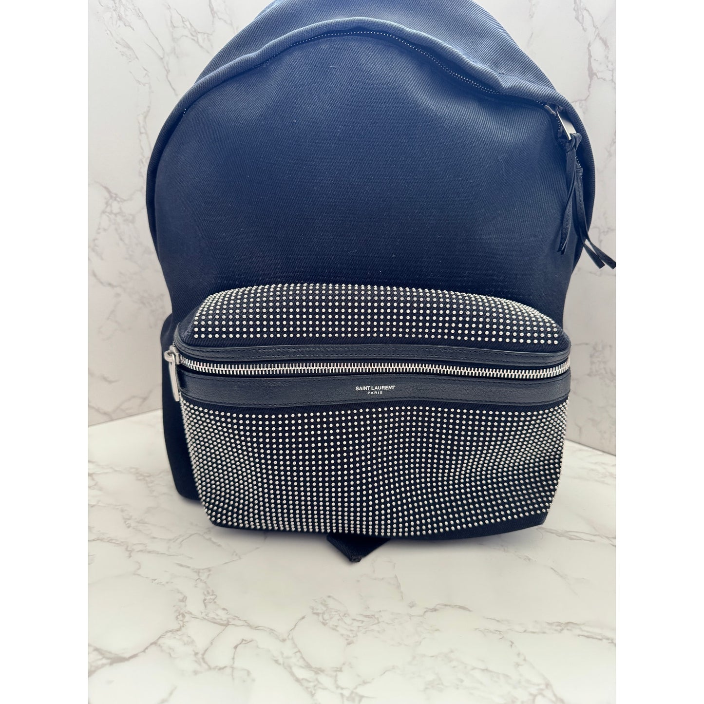 Saint Laurent Canvas City Studded Backpack