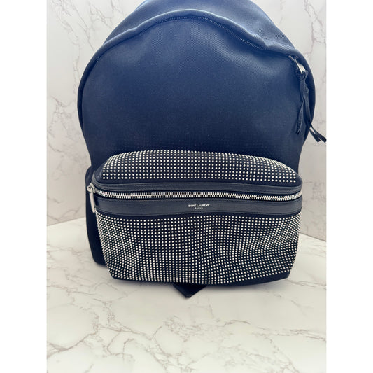 Saint Laurent Canvas City Studded Backpack
