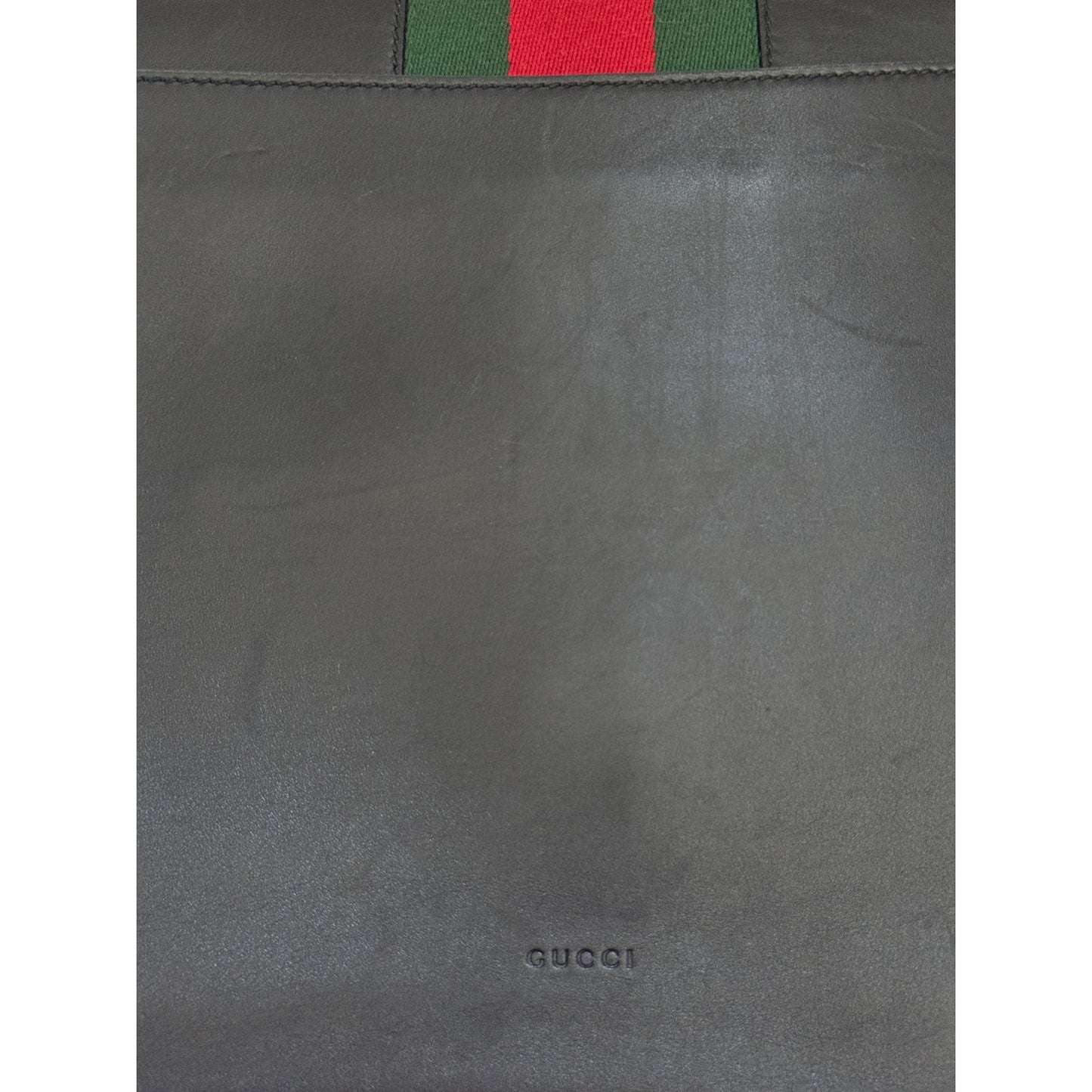Gucci Sylvie Black Leather Maxi Clutch