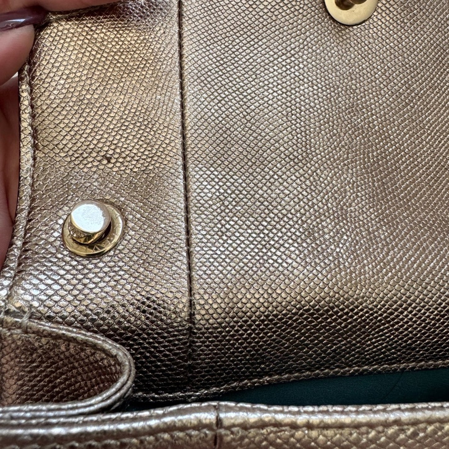 Bvlgari Serpenti Limited Edition Forever Bag in Metallic Leather.