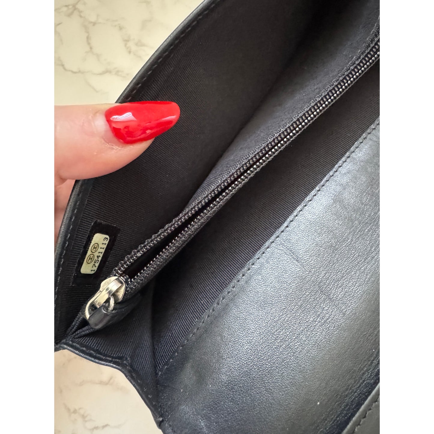 Chanel Black Quilted Patent Leather Wallet